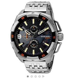 NIB Men's Diesel Heavyweight Steel Chronograph Watch DZ4394